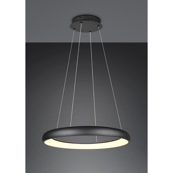 Fekete LED dimmelhető függőlámpa fém búrával ø 75 cm Cardona – Trio-image-1