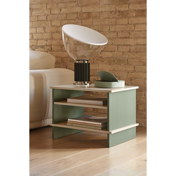 Zöld-krémszínű éjjeliszekrény Inari – Teulat-image-1