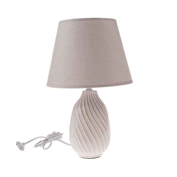 Szürke asztali lámpa textil búrával (magasság 38 cm) – Dakls