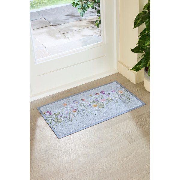 PVC lábtörlő 40x70 cm Blue Wild Flowers – Artsy Doormats-image-1