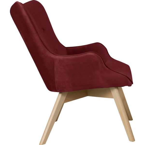 Piros bársony fotel Niko – Ropez-image-3