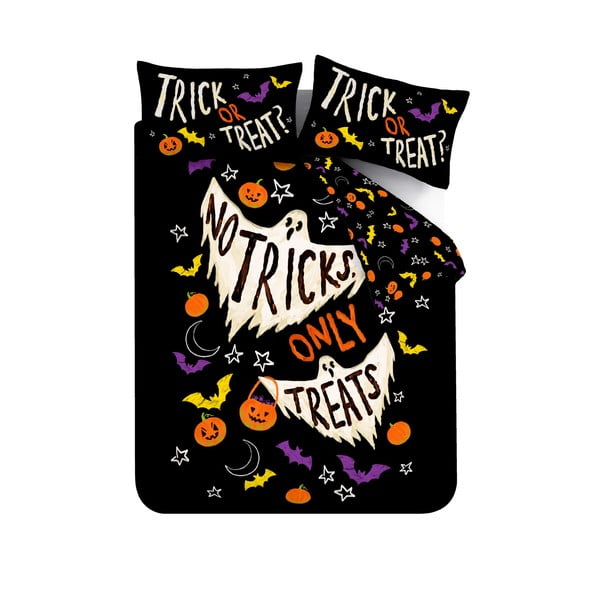 Fekete egyszemélyes ágyneműhuzat 135x200 cm Halloween Trick or Treat – Catherine Lansfield