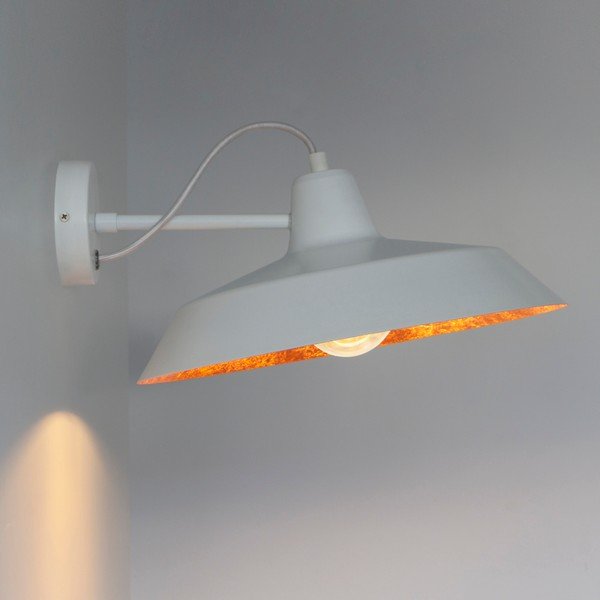 Cinco Basic fehér falilámpa rézszínű részletekkel, ⌀ 40 cm - Sotto Luce-image-1