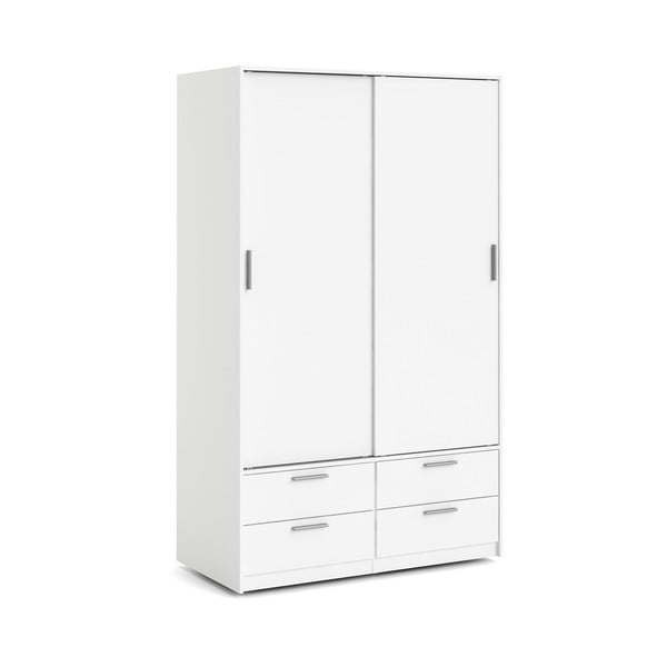 Fehér ruhásszekrény tolóajtóval 121x200 cm Line – Tvilum-image-3