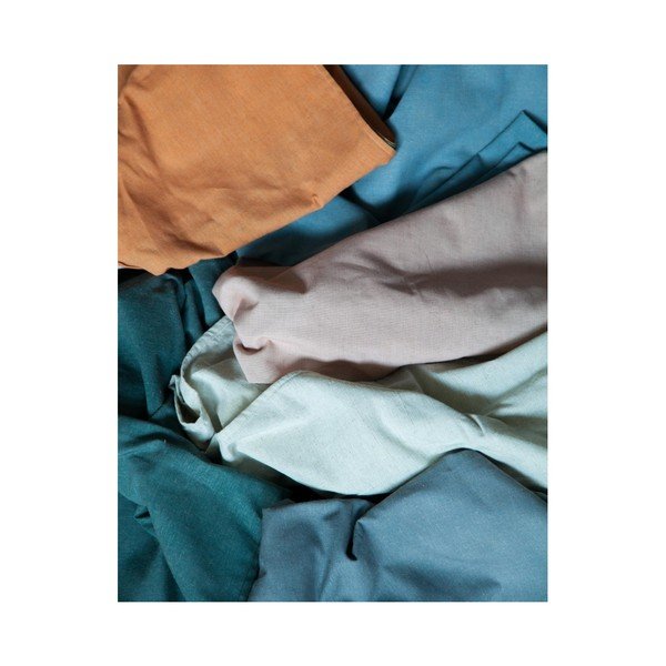 Square kék kevert len párna, 37 x 37 cm - Surdic-image-4