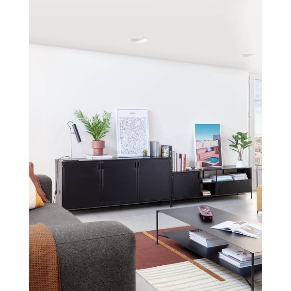 Fekete acél komód 160x72x35 cm Shantay – Kave Home-image-2