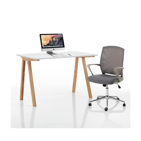 Íróasztal fehér asztallappal 60x120 cm Mak – Tomasucci-image-3