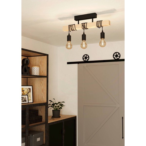 Fekete-natúr színű függőlámpa TOWNSHEND – EGLO-image-1