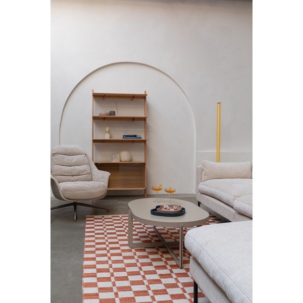 Natúr színű kőrisfa könyvespolc tolóajtóval 90x180x35 cm Rise – Zuiver-image-1