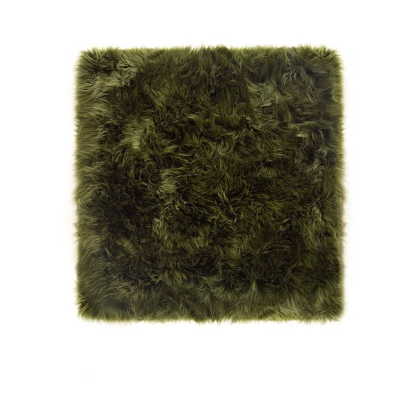 Zealand Square sötétzöld bárányszőrme szőnyeg, 70 x 70 cm - Royal Dream