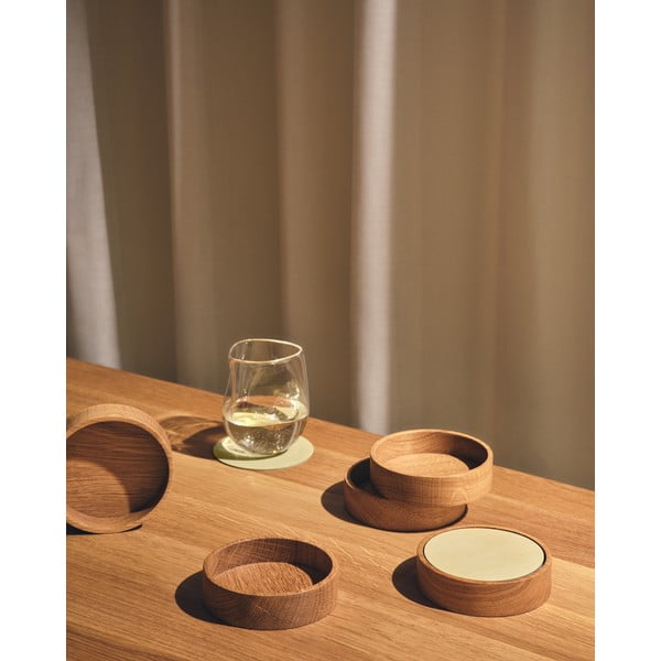 Natúr színű dekoratív fa tárolódoboz ø 11x3 cm Circle S – LIND DNA-image-1