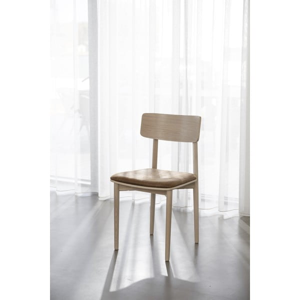 Konyakbarna-natúr színű bőr utánzat étkezőszék szett 2 db-os Wolcott – Rowico-image-1