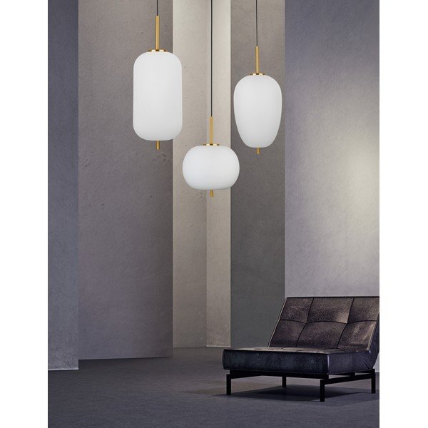 Fehér-sárgaréz színű üveg függőlámpa ø 27 cm Lato – Nova Luce-image-3