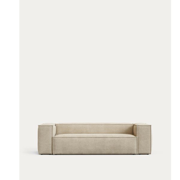 Bézs kordbársony kanapé 240 cm Blok – Kave Home