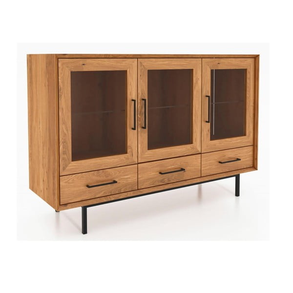 Natúr színű tölgyfa tálalószekrény 144x95 cm Abies – The Beds-image-2