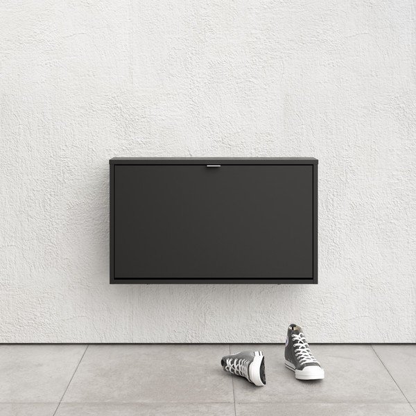 Fekete billenő ajtós függő cipőtartó Shoes – Tvilum-image-1