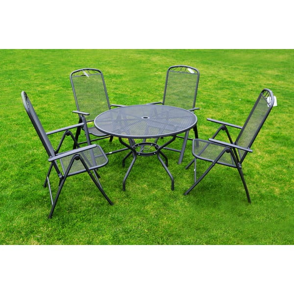 Fekete fém kerti szék – Rojaplast-image-4