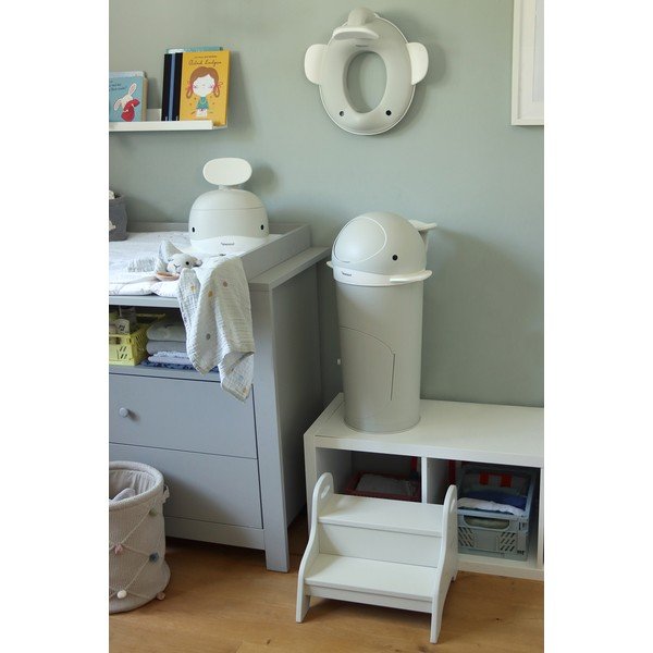 Világosszürke műanyag szemetes pelenkákhoz 25 l Whale – Kindsgut-image-1