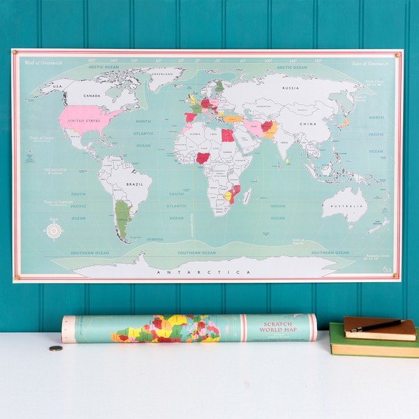 Kaparós térkép 87x52 cm World Map – Rex London-image-1