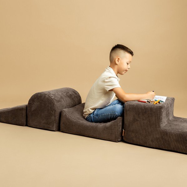 Khaki kordbársony habszivacs játszótér 5 db-os magasság 30 cm 250x45 cm Montessori – Meowbaby-image-4