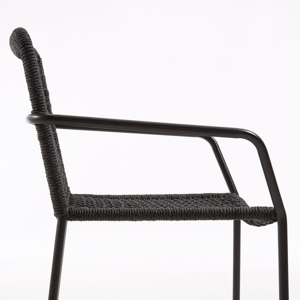 Bomer fekete acélszerkezetű kerti szék - Kave Home-image-1