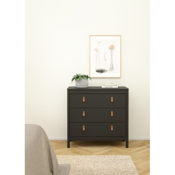 Fekete alacsony komód 82x80 cm Madrid – Tvilum-image-1