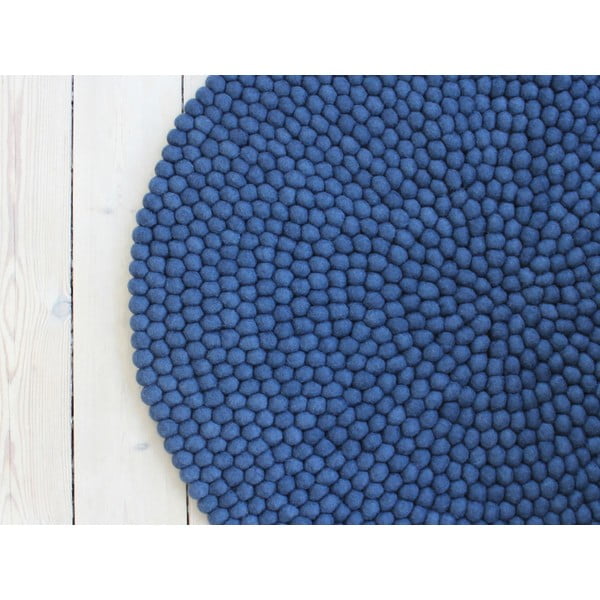 Ball Rugs kék gyapjú golyószőnyeg, ⌀ 200 cm - Wooldot