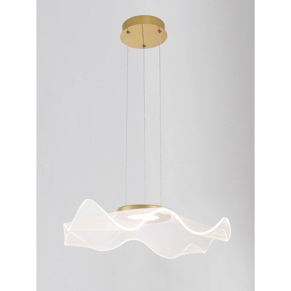 Aranyszínű alumínium LED függőlámpa akrilüveg búrával Siderno – Nova Luce-image-4