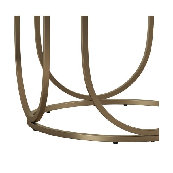 Fehér-aranyszínű kerek dohányzóasztal márvány dekorral ø 79 cm Gwyneth – CosmoLiving by Cosmopolitan-image-3