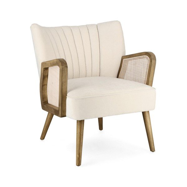 Bézs bársony fotel Virna – Bizzotto