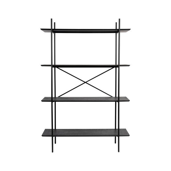 Fekete fém polcos állvány 120x180x40 cm Marcio – White Label