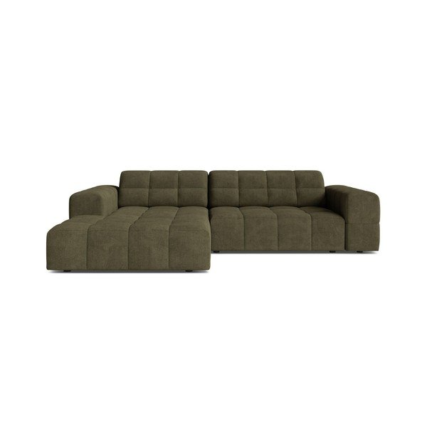 Khaki zsenília sarokkanapé (bal oldali-heverő résszel) Chicago – Cosmopolitan Design