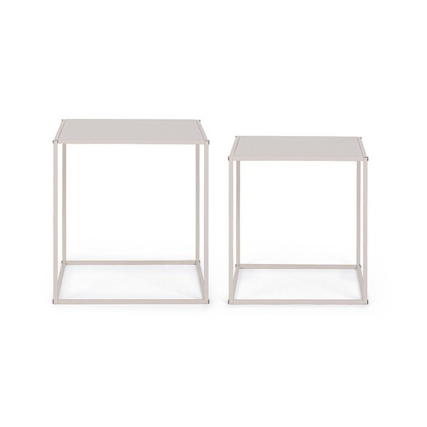 Bézs fém dohányzóasztal szett 2 db-os 38x38 cm Alrik – Yes Everyday-image-3