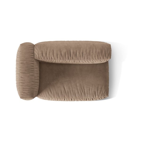 Világosbarna bársony kanapé modul (bal oldali) Martina – Micadoni -image-3