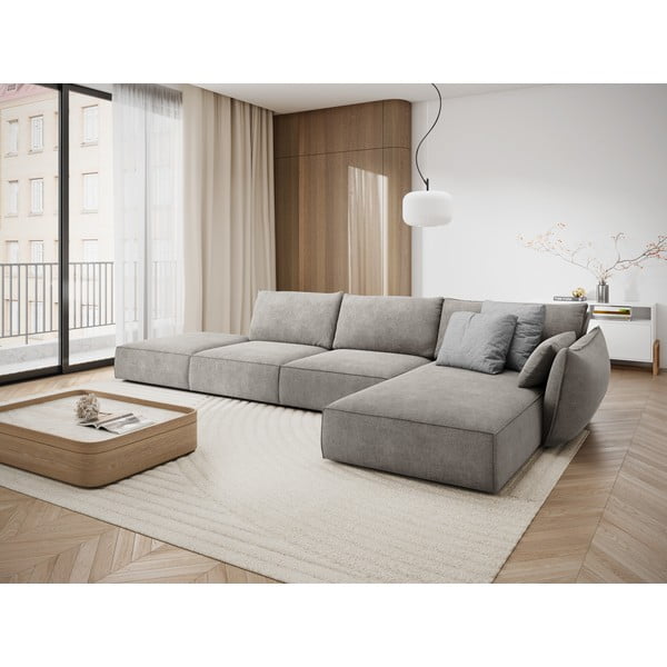 Világosszürke sarokkanapé (jobb oldali) Vanda – Mazzini Sofas-image-1