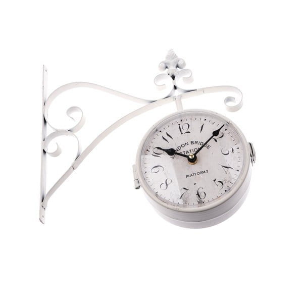 Fehér kétoldalas fém függő óra - Dakls