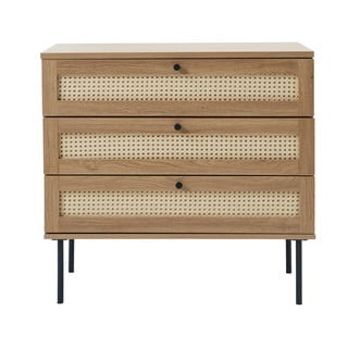 Natúr színű alacsony komód tölgyfa dekorral 80x75 cm Pensacola – Unique Furniture