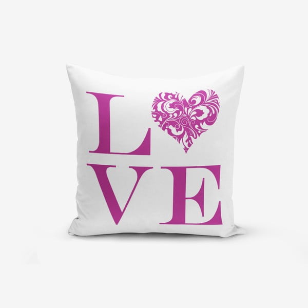 Love Purple pamutkeverék párnahuzat, 45 x 45 cm - Minimalist Cushion Covers