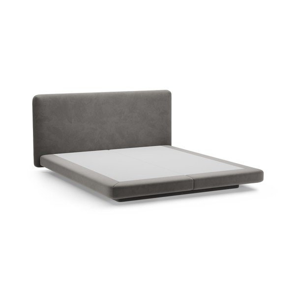 Sötétszürke kárpitozott franciaágy 180x200 cm Linea – Micadoni -image-2