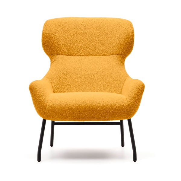 Mustársárga buklé fotel Belina – Kave Home