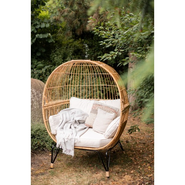 Nodi Black rattan kerti fotel - Bonami Essentials-image-1