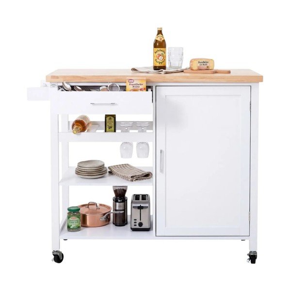 Kaucsukfa gurulós zsúrkocsi 48x105 cm Frankfurt – Premier Housewares-image-4