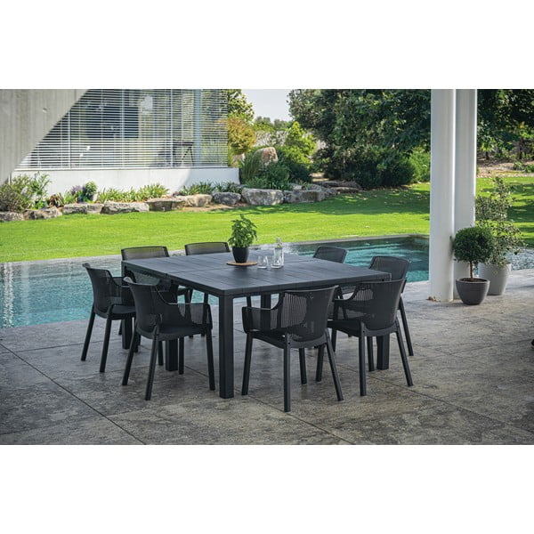 Sötétszürke műanyag kerti szék Elisa – Keter-image-4