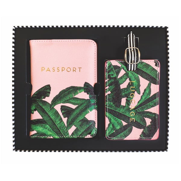 Palm Leaves útlevéltartó és bőröndjelölő - Portico Designs