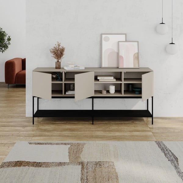 Fekete-krémszínű komód 180x80x40 cm Amira – Marckeric-image-3