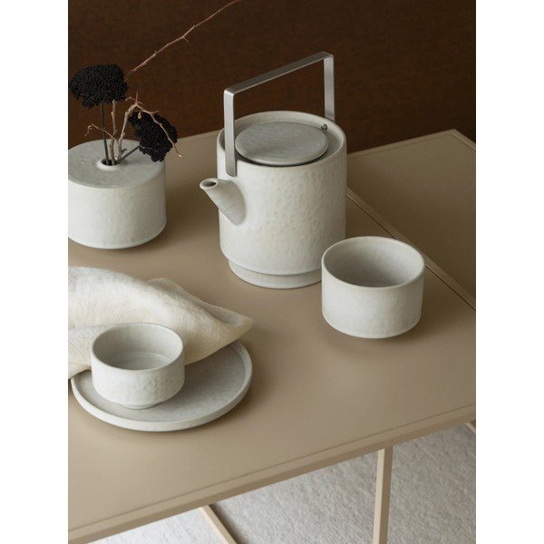 Krémszínű kőedény teáskanna szűrővel 1 l Makoto – Blomus-image-1