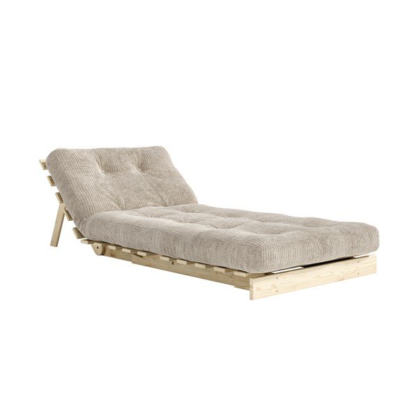 Krémszínű kinyitható kordbársony futon fotel Roots – Karup-image-4