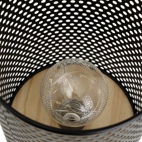 Fekete asztali lámpa fém búrával (magasság 20 cm) – Casa Selección-image-2