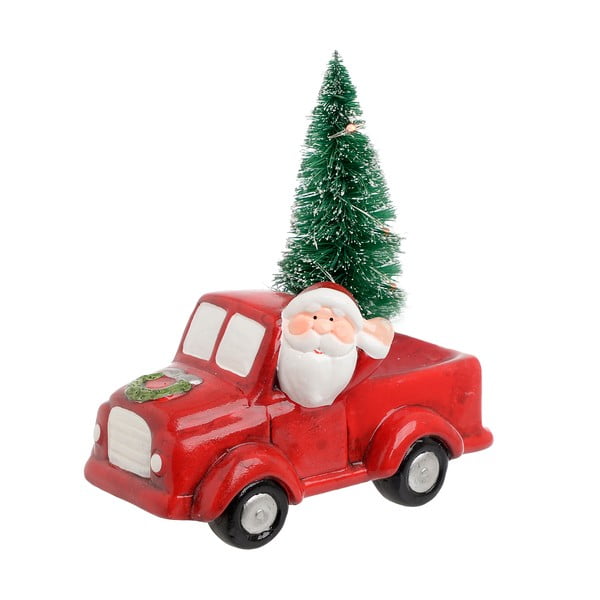 Santa Car kisautó formájú karácsonyi kerámia dekoráció - InArt