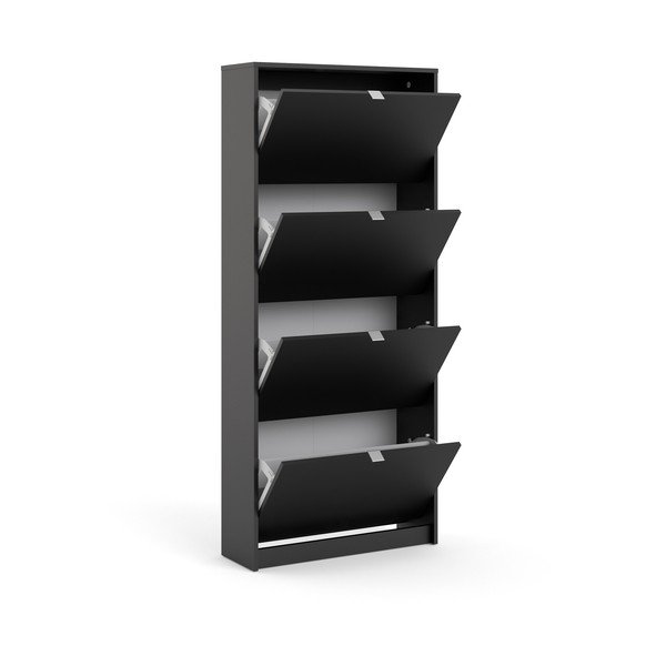 Fekete billenő ajtós cipőtartó Shoes – Tvilum-image-3